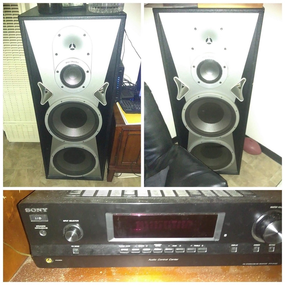 Sony Stereo System with (2) Pro Studio Towers